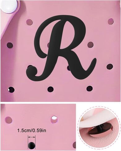 3 قطع من تعليقات حروف لحقائب بوج بحجم كبير 2.75 انش من جيلي، ملحقات حشوات شنطة توت للشاطئ، دلاية حروف ابجدية لتزيين شنطة اليد بنفسك، مطاط، بدون احجار كريمة in Kuwait