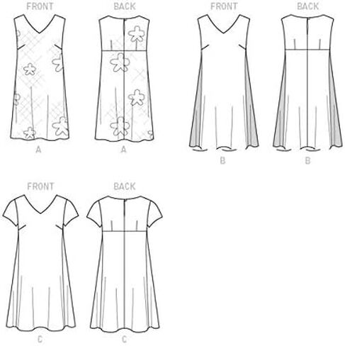 فساتين B6317 Misses' بلوفر برقبة على شكل حرف V من Butterick Patterns ، مقاس A5 (6-8-10-12-14) in Saudi Arabia