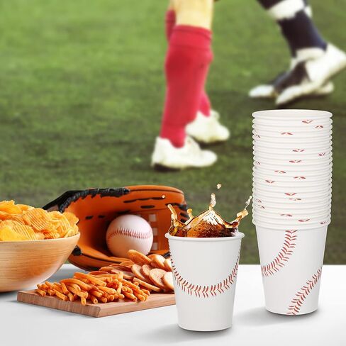 240 Pcs Baseball Party Supplies Set Include 72 Pcs Round Baseball Paper Plates, 144 Pcs Baseball Napkins and 24 Pcs Baseball Cup Baseball Decorations for Party Game Sports Events Birthday Favor in Kuwait