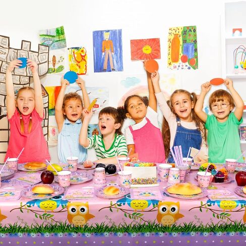 ديكورات حفلات أعياد الميلاد على شكل بومة من Obussgar - لوازم حفلات البومة بما في ذلك الأطباق والأكواب والمناديل لديكورات حفلات البومة - تكفي 20 (4-20) in Kuwait