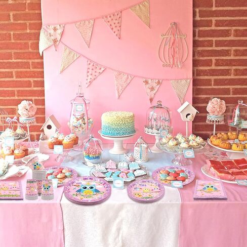 ديكورات حفلات أعياد الميلاد على شكل بومة من Obussgar - لوازم حفلات البومة بما في ذلك الأطباق والأكواب والمناديل لديكورات حفلات البومة - تكفي 20 (4-20) in Kuwait