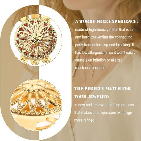 مشابك قلادة بطبقات من الذهب عيار 14 قيراط من MUNAN، ومحول قفل قفل المجوهرات وموسع سلسلة لقلائد وأساور متعددة خالية من التشابك in Kuwait