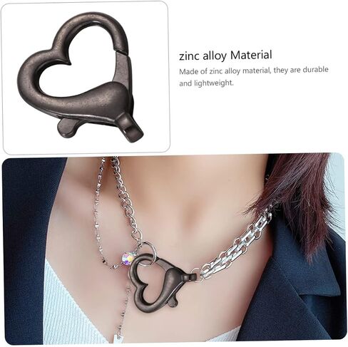 VILLFUL 40pcs Heart Lobster Clasp Sterling Silver Heart Necklace Metal Bracelet Heart Bracelet Clasps and in Kuwait