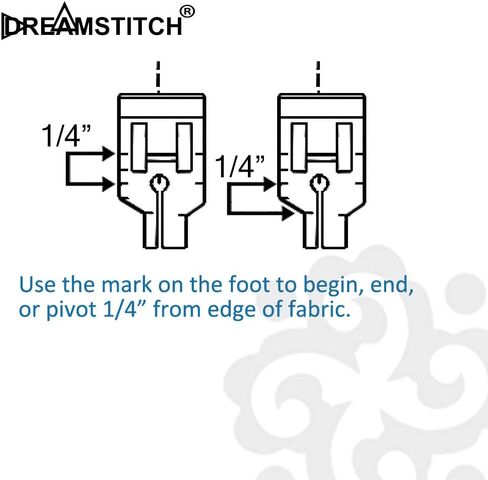DREAMSTITCH SA125, ESG-QF 1/4 "المفاجئة على خياطة التبطين القدم ل Babylock,Brother,Elna, Simplicity, Singer Sewing Machine ALT : XA3805021,076838, 492110-20, BL37-QF، BL6-QF in Saudi Arabia