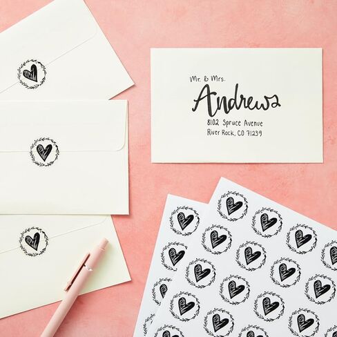 250-Pack Heart Stickers for Greeting Cards, Envelope Stickers for Wedding Invites, Thank You Cards, Letters, Clear Vinyl Save The Date Labels (1.25 in) in Saudi Arabia