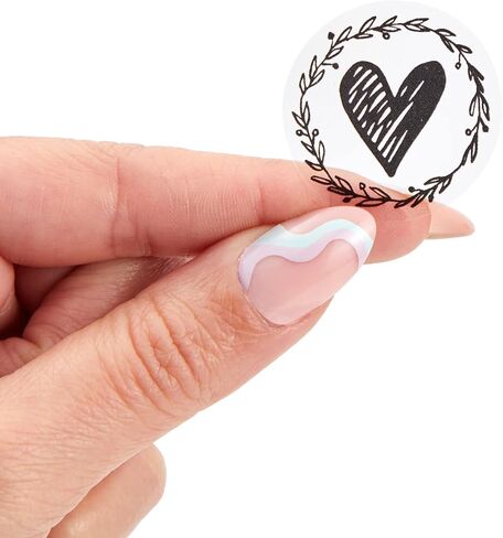 250-Pack Heart Stickers for Greeting Cards, Envelope Stickers for Wedding Invites, Thank You Cards, Letters, Clear Vinyl Save The Date Labels (1.25 in) in Saudi Arabia