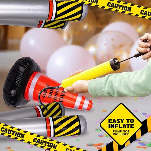 ArtCreativity Old Zone Inflatables Over The Hill Birthday Decorations, Set Includes Barricade & Construction Cone for Over The Hill Party Supplies, 100th Day of School Items and Costumes for Kids in Saudi Arabia