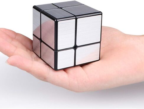 صن-واي مجموعة مكعبات مرآة شبح من 1 × 3 × 3 2 × 2 × 2 3 × 3 × 3 باللون الفضي مع ملصقات ملتوية، مجموعة مكعبات مكعبات احجية لعبة تحفيز الدماغ in Kuwait