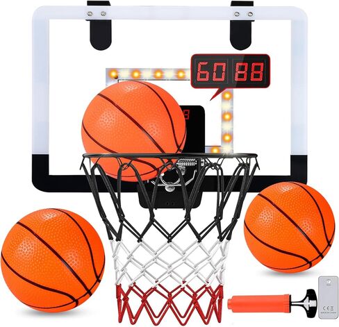 MejorChoy Indoor Mini Basketball Hoop Set for Kids for Door Wall Room with 3 Balls Electronic Scoreboard in Kuwait