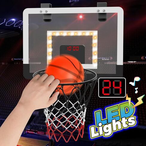 MejorChoy Indoor Mini Basketball Hoop Set for Kids for Door Wall Room with 3 Balls Electronic Scoreboard in Kuwait