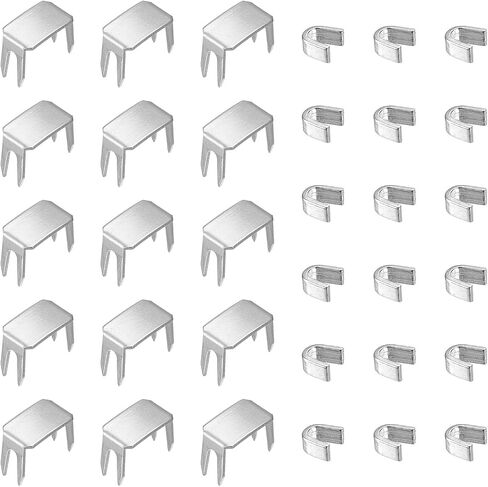 uxcell #5 Zipper Slider Retainers Kit, 200Pcs Top Stoppers & 100Pcs Bottom Stops for Bags Coats Jackets Closed-end Zippers Replacing, Metallic Black in Saudi Arabia