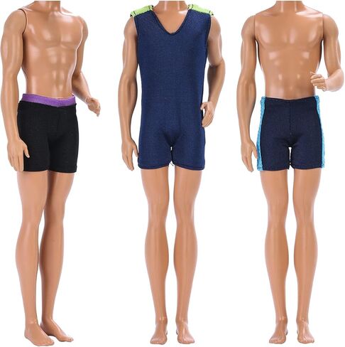 مجموعة رائعة مكونة من 10 عناصر من YAMASO = 5 مجموعات من الملابس غير الرسمية الأنيقة مع 5 أزواج أحذية لدمية صبي مقاس 12 بوصة بنمط عشوائي (سترة جلدية زرقاء + ملابس كاجوال + ملابس سباحة) in Kuwait