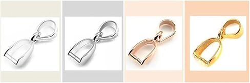 50 Pcs Copper Pinch Clip Clasp Bails Dangle Metal DIY Jewelry Findings Pendant Bail Bead Pendant Connector Necklace Clasps (White K, 6 x 17mm) in Kuwait