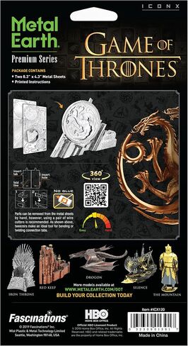 Metal Earth Fascinations Premium Series Game of Thrones Targaryen Sigil 3D Metal Model Kit Bundle with Tweezers in Saudi Arabia