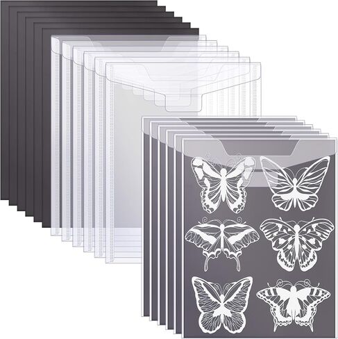 Eersida 48 Pcs Large Clear Stamp and Die Storage Bags with Magnetic Sheet 9.3''x 6.8'' Resealable Plastic Storage Envelope Case Cutting Dies Stencil Organizer Holder for DIY Scrapbooking Die Cutting in Saudi Arabia