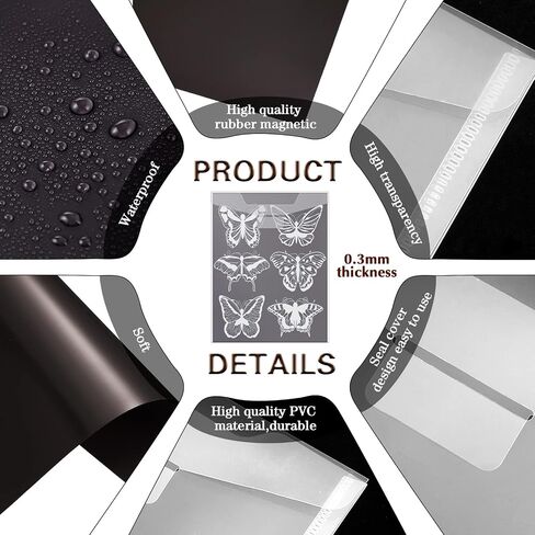 Eersida 48 Pcs Large Clear Stamp and Die Storage Bags with Magnetic Sheet 9.3''x 6.8'' Resealable Plastic Storage Envelope Case Cutting Dies Stencil Organizer Holder for DIY Scrapbooking Die Cutting in Saudi Arabia