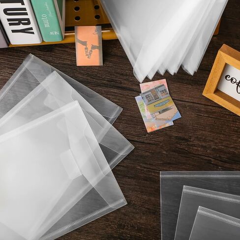 Eersida 48 Pcs Large Clear Stamp and Die Storage Bags with Magnetic Sheet 9.3''x 6.8'' Resealable Plastic Storage Envelope Case Cutting Dies Stencil Organizer Holder for DIY Scrapbooking Die Cutting in Saudi Arabia