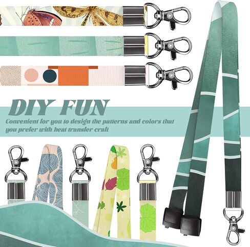 20 قطعة من حبال Fansunta البيضاء الفارغة، حبال رقبة بيضاء مع مشابك مخالب، حبال DIY لبطاقة الهوية، حبال داكرون مع أزرار كبس in Kuwait