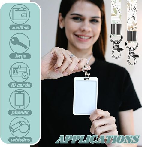 20 قطعة من حبال Fansunta البيضاء الفارغة، حبال رقبة بيضاء مع مشابك مخالب، حبال DIY لبطاقة الهوية، حبال داكرون مع أزرار كبس in Kuwait