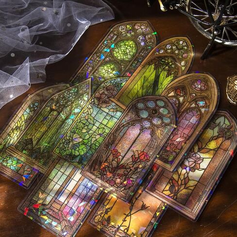 Butterflies and Flower Stickers Set,60 Pieces Glitter Holographic Transparent Floral Resin Aesthetic Sticker Decals for Art Journaling Scrapbook Bullet Junk Journal Card Making Planner Craft in Kuwait