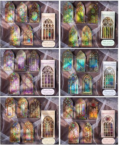 Butterflies and Flower Stickers Set,60 Pieces Glitter Holographic Transparent Floral Resin Aesthetic Sticker Decals for Art Journaling Scrapbook Bullet Junk Journal Card Making Planner Craft in Kuwait