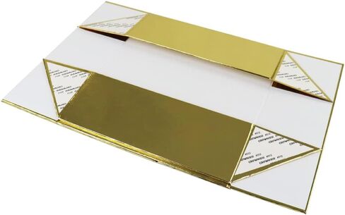 All Ewired Up One (1) صندوق هدايا كبير مقاس 11.8 × 10 × 3.9 بوصة - صندوق إغلاق مغناطيسي قابل للطي باللونين الأبيض والذهبي للهدايا، صندوق العريس، صناديق اقتراح وصيفة العروس، الزفاف، عيد الميلاد، عيد الميلاد (1) in Kuwait