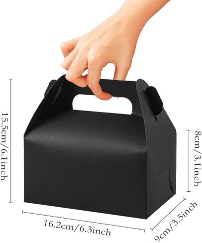 30 قطعة من صناديق حلوى الحلوى من Lainrrew، صناديق هدايا صغيرة لحفلات عيد الميلاد، صناديق هدايا من ورق الكرافت لتزيين حفلات عيد الميلاد (أسود) in Kuwait