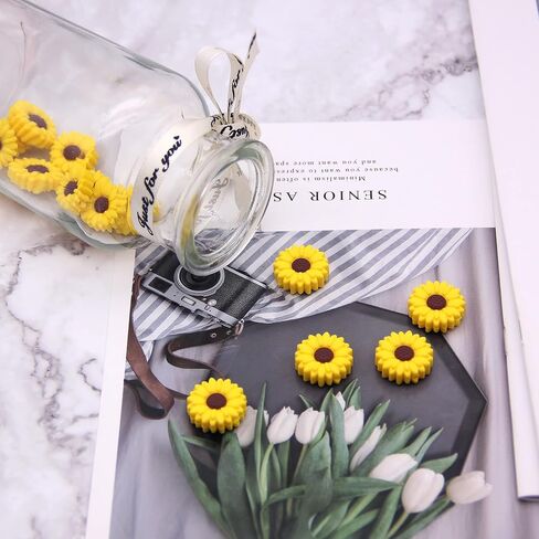 KJMYYXGS Sunflower Silicone Beads, 15PCS Daisy Silicone Focal Beads Silicone Shaped Beads for Keychain Making, Sunflower Beads Daisy Beads for Jewelry Making Silicone Focal Beads for Pens (Yellow) in Saudi Arabia