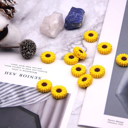 KJMYYXGS Sunflower Silicone Beads, 15PCS Daisy Silicone Focal Beads Silicone Shaped Beads for Keychain Making, Sunflower Beads Daisy Beads for Jewelry Making Silicone Focal Beads for Pens (Yellow) in Saudi Arabia