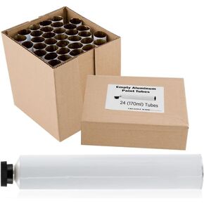 Creative Mark Empty Aluminum Paint Tubes - Store Your Own Paint in Secure, Professional, & Aluminum-Lined Paint Tubes - [Box of 48-45 ml]