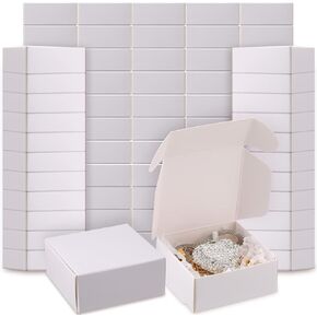 200 Pcs Small Kraft Paper Gift Boxes 2.16'' x 2.16'' x 0.98'' Bulk Gift Boxes with Lid Mini Bracelet Boxes for Jewelry Tiny Wrap Boxes Small Cardboard Boxes for Favor Ornaments Earring
