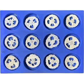 مجموعة قوالب صابون الليفة من كرافتيرز إيليمنتس تتضمن - 12 شريحة لوفة وقرص حلاقة أزرق للحلاقة، 12 تجويف 118 جرام بار من الراتنج ومجموعة صنع الصابون in Kuwait