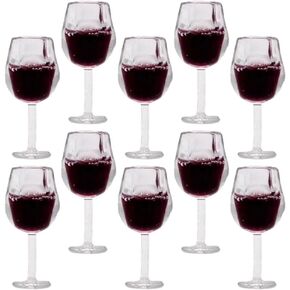 TOYANDONA 10pcs Miniature Dollhouse Wine Glasses, 1:12 Miniature Wine Glasses Mini Dollhouse Cocktail Glasses for Dollhouse Kitchen Accessories Decors