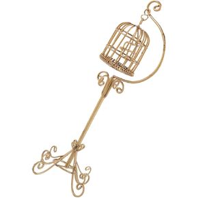 Kisangel Dollhouse Miniature Birdcage 1:12 Wire Wrought Iron Bird Cage Miniature Victorian Pet Accessory Micro Landscape Decoration
