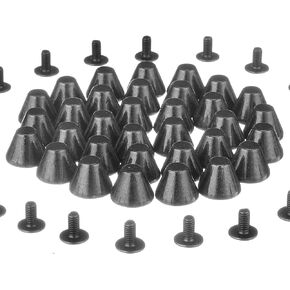 RUBYCA 20 Sets Black Gunmetal 8MM Big Mushroom Studs and Spikes Metal Screw-Back Leather-Craft DIY 8mm