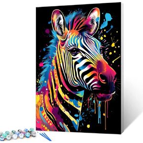 Tucocoo Graffiti Deer Paint by Numbers Kits with Brushes and Acrylic Pigment on Canvas Painting for Adults, Animal Realistic Cartoon Style Colourful for Home Wall Decor Gifts 16''x20'' (DIY Framed) in Kuwait