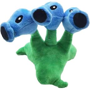 JHESAO 7" Pea Plants and Zombies vs Peashooter Plush Toys Threepeater PVZ Plush 1 2 Stuffed Soft Doll Three-Heads Ice Pea Toy New in Saudi Arabia