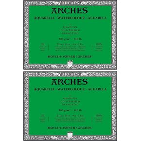 عبوة من قطعتين - ورق طباعة بالألوان المائية ارتشيز 140 باوند - 9 × 12-20 ورقة لكل منها in Kuwait