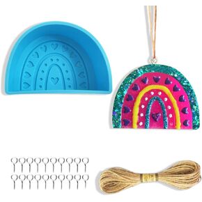 Rainbow Heart Car Freshie Mold, Rifanda Car Freshie Silicone Mold for Aroma Beads, Car Freshies Supplies, Soap Candle Wax Clay Plaster Mold for DIY Epoxy Resin Craft, Valentine’s Day, Home Decoration in Kuwait