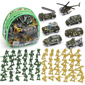 TOY Life Army Men, Toys Soldiers, Army Toys, Plastic Green Army Men Army Action Figures Military Toys, Die Cast Metal Military Vehicles Playset & Accessories with a Bag Toy Helicopter for Boys Girls in Saudi Arabia