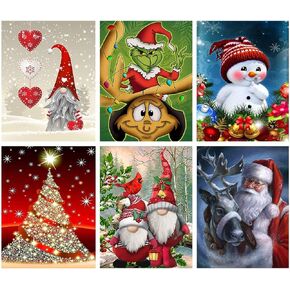 6 عبوات من مجموعات الرسم الماسي للبالغين - مجموعات رسم ماسي 5D للبالغين والاطفال والمبتدئين، لوحات حفر كاملة ذاتية الصنع مع الماس والاحجار الكريمة للبالغين، ديكور حائط المنزل 11.8 × 15.7 انش in Kuwait