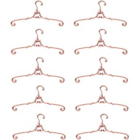 Toyvian Baby Clothes Hangers Metal Clothing Rack 10 Pieces Mini Metal Hangers Furniture 1 12 Scale 1 12 Scale Accessories Doll Hangers, Vintage Metal Clothes Rack Doll Clothes