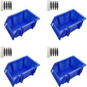 منظم قطع أدوات 4 قطع من شركة دويتكس، رف من قطع أجزاء صلبة للفم المائل، صناديق تخزين متعددة الاستخدامات، منظم الخرز، تخزين الحرف اليدوية، أزرق in Kuwait