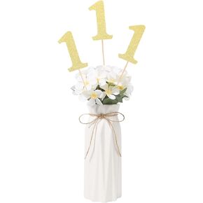 Gexolenu 10 PCS Black Double-Sided Number 0 Birthday Centerpieces for Tables, Glitter Birthday Cake Decor, Happy Birthday Party Decorations Baby Shower Anniversary Party Supplies