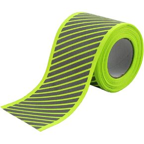 High Visibility Reflective Fabric Stripe Webbing Ribbon Sew On for Clothing 2" x 16.5ft W02 (Black)