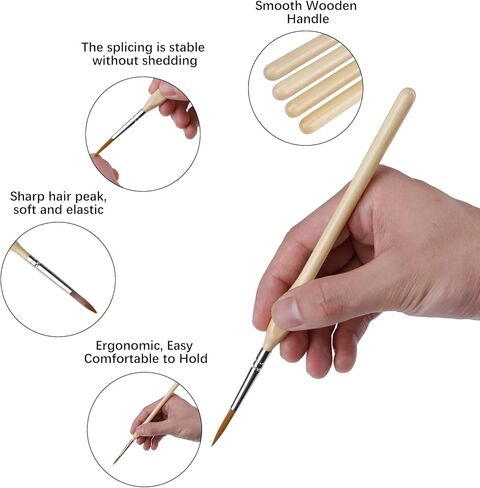 Miniature Detail Paint Brushes, Professional Paint Brushes Set-11 Pcs, Artist Paint Brush for Oil Acrylic Painting, Small Watercolor Brushes Fine Tip for Kids Adults Art Drawing Craft Gifts in Kuwait