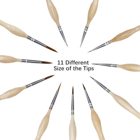 Miniature Detail Paint Brushes, Professional Paint Brushes Set-11 Pcs, Artist Paint Brush for Oil Acrylic Painting, Small Watercolor Brushes Fine Tip for Kids Adults Art Drawing Craft Gifts in Kuwait