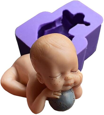 Football Baby Soap Mold,3D Newborn for Handmade Soap Fondant Silicone Mold Cake Decoration Mold Candle mold Runloo(1#) in Saudi Arabia