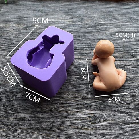 Football Baby Soap Mold,3D Newborn for Handmade Soap Fondant Silicone Mold Cake Decoration Mold Candle mold Runloo(1#) in Saudi Arabia