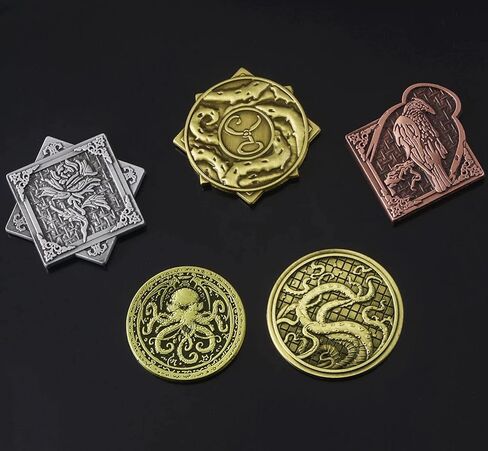 Fantasy Coin | Cthulhu Lovecraft Mythos Necronomicon Horror Demon | Vintage Metal Coin (Rose Gold) in Saudi Arabia